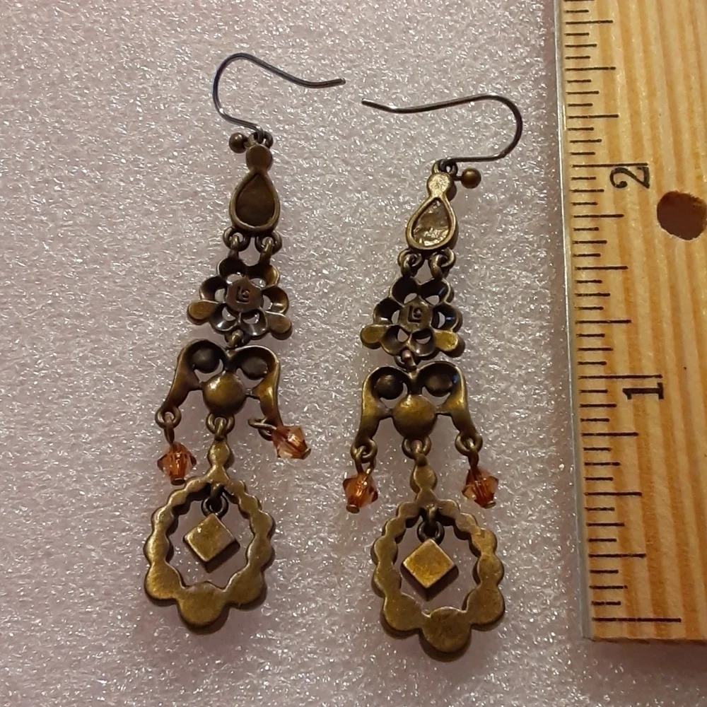 Amber Earrings Stamped LC